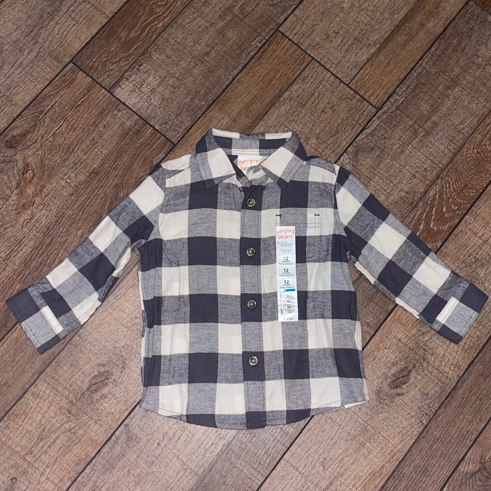 NWT - 12 m. Navy and White Flannel